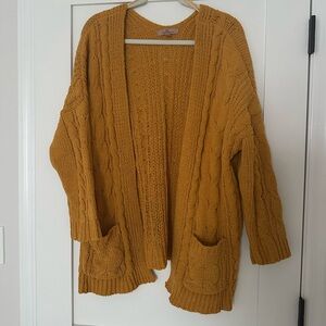 Love Tree Yellow Chunky Knit Cardigan Sweater